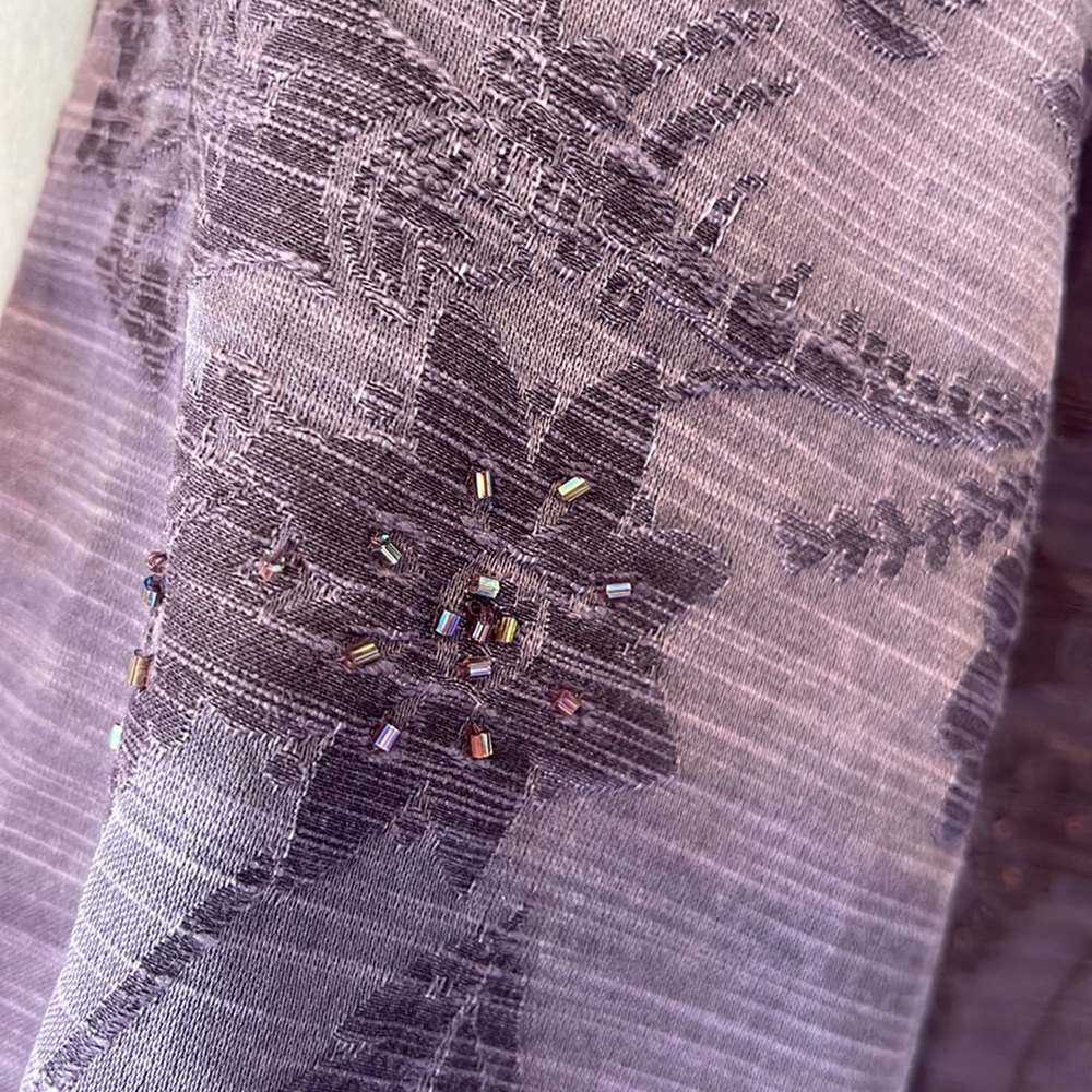 Coldwater Creek Dark Lavender Button Down Dress Jacket With Bead Accents - Picture 5 of 7